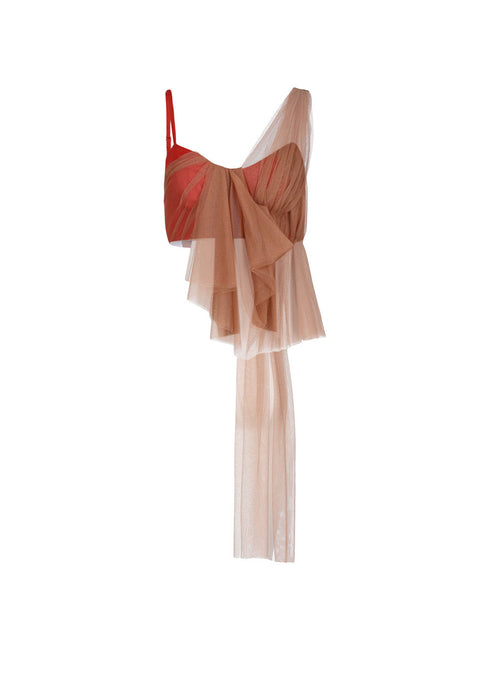 Dune Bustier - Coral Red