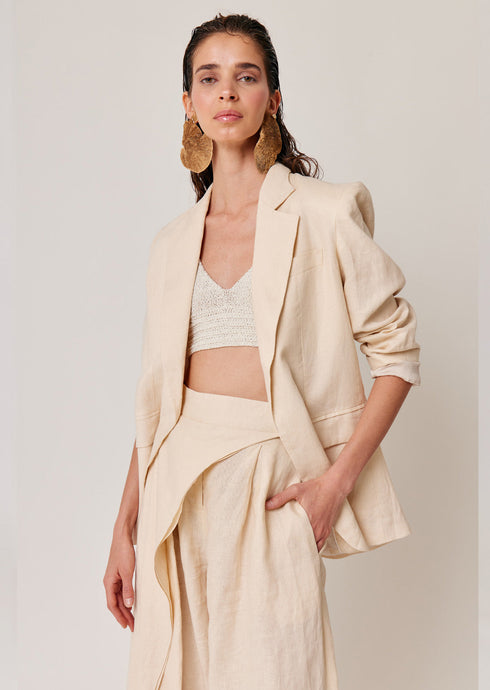 Ruby Blazer - Ivory linen