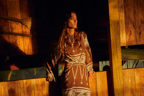 UNDERWATER SANCTUARY MIDI DRESS