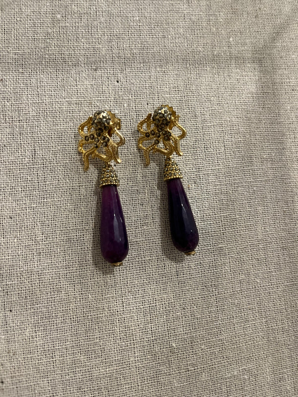 Purple Octopus earring