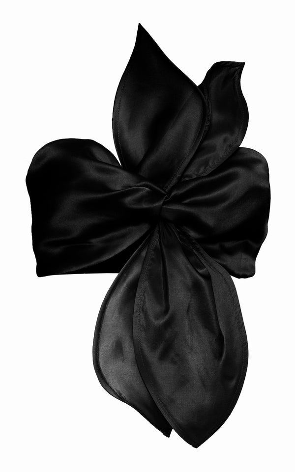 Canela Silk Shantung Top - Black